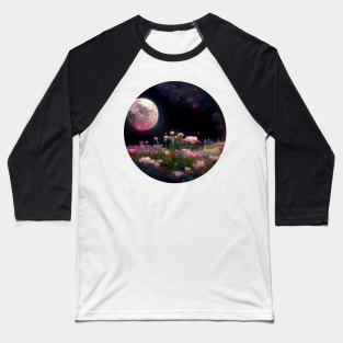 clear night sky with full moon Baseball T-Shirt